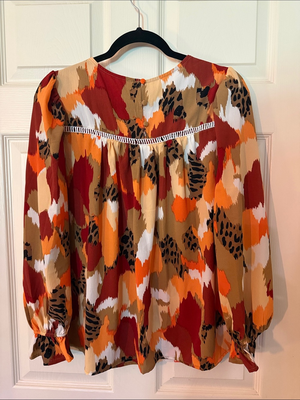 Multicolor Abstract Patchwork Blouse - Picture 3 of 3